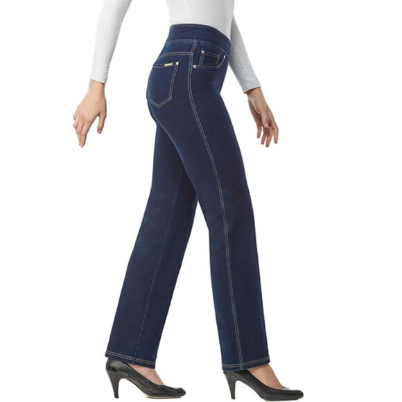 Nygard SLIMS Indigo Denim Stretchy Pull On Jeggings 1X - Picture 4 of 16